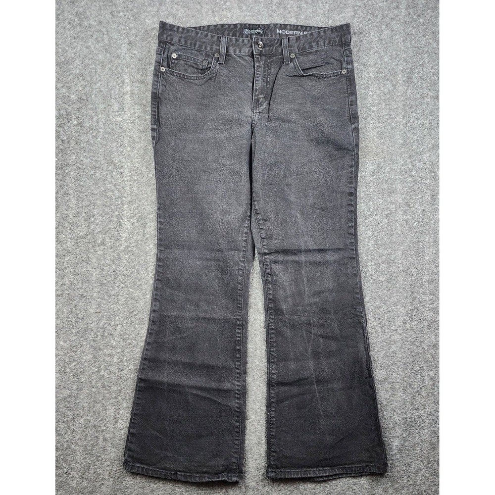 Madison Jeanswear Modern Boot Jeans Womens 12 Black Faded Stretch Denim WK39A107